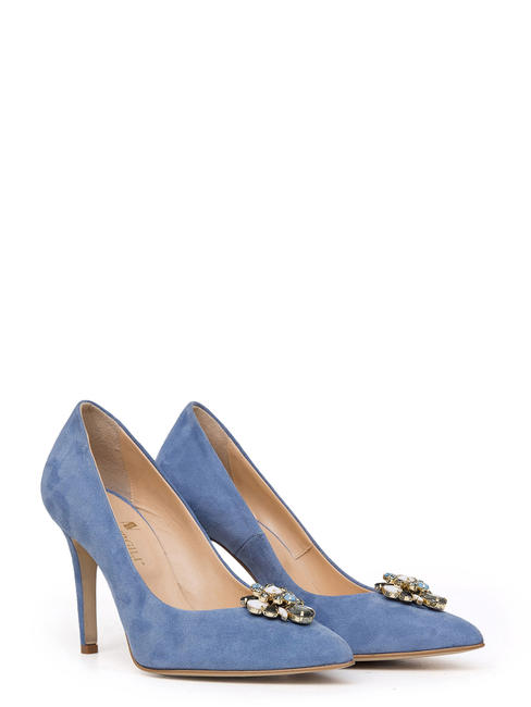 ANNA VIRGILI CATIA1988 Escote en gamuza con aplicación de joya Azul claro - Zapatos Mujer