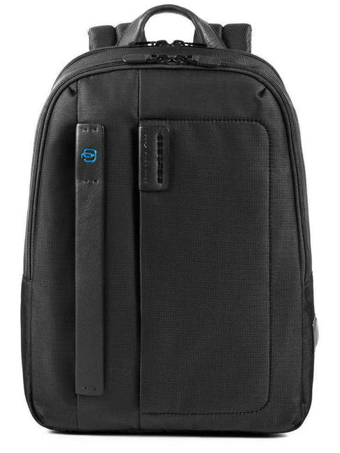 PIQUADRO Mochila Línea P16, puerto para PC de hasta 14 " CHEVRON / NEGRO - Mochilas para portátil