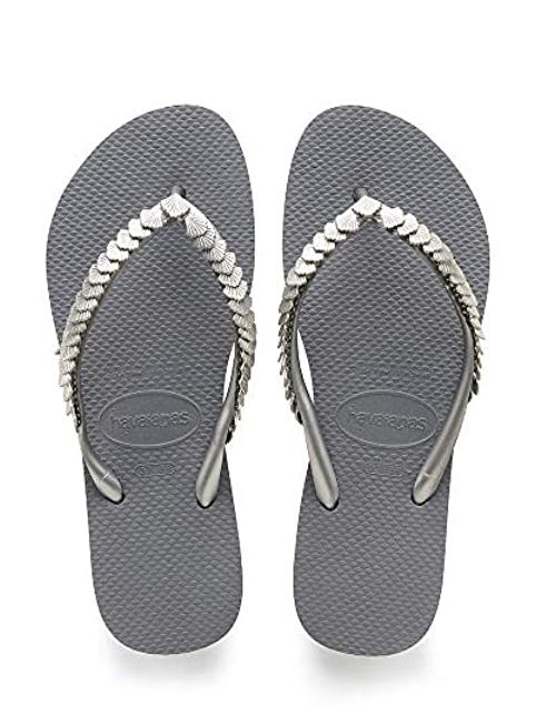 HAVAIANAS SLIM SHELL MESH Chancletas acero / gris - Zapatos Mujer