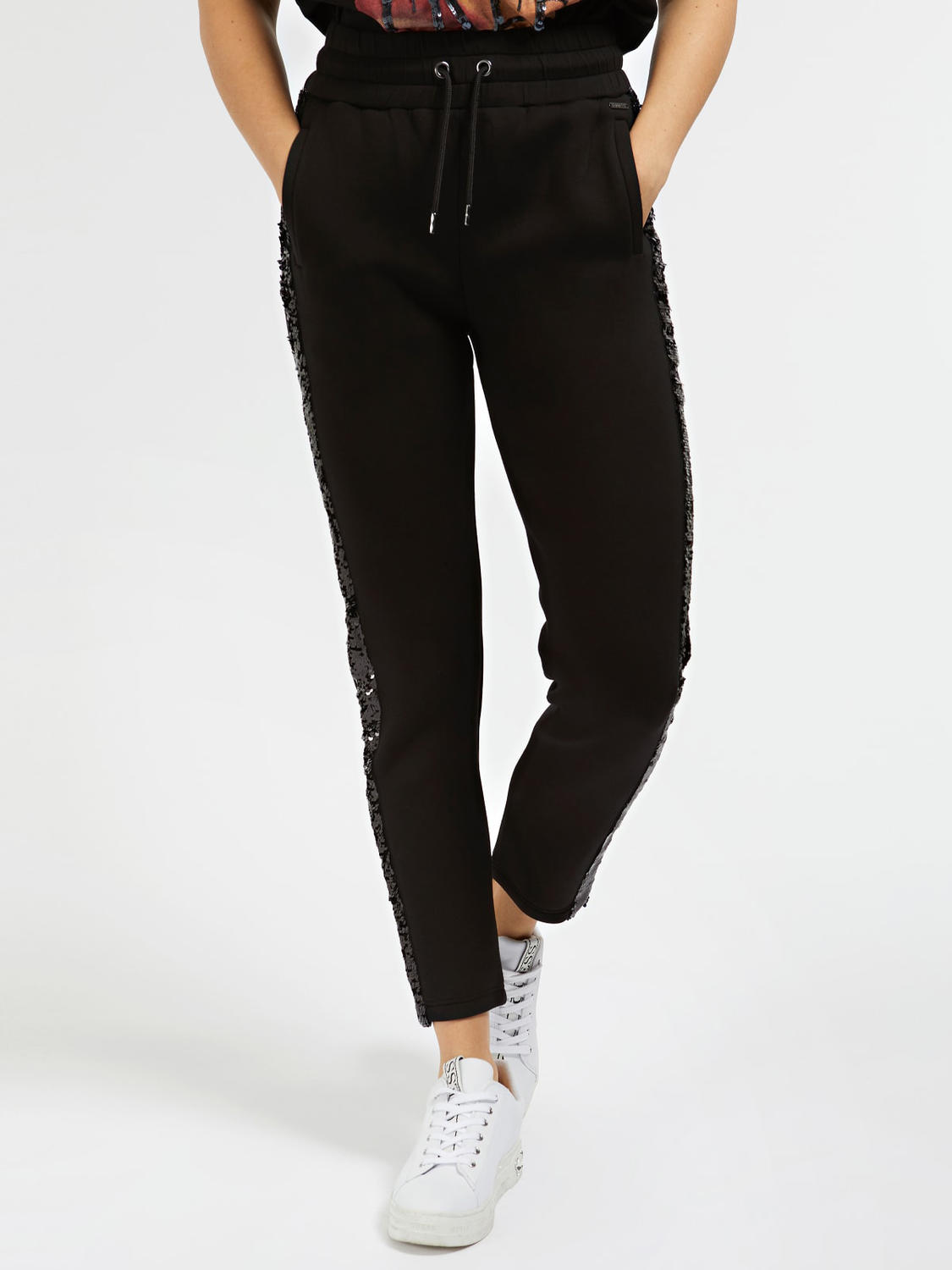 Guess Dalida Pantalón De Punto Con Lentejuelas Jetbla - ¡Compra A Precios  De Outlet!