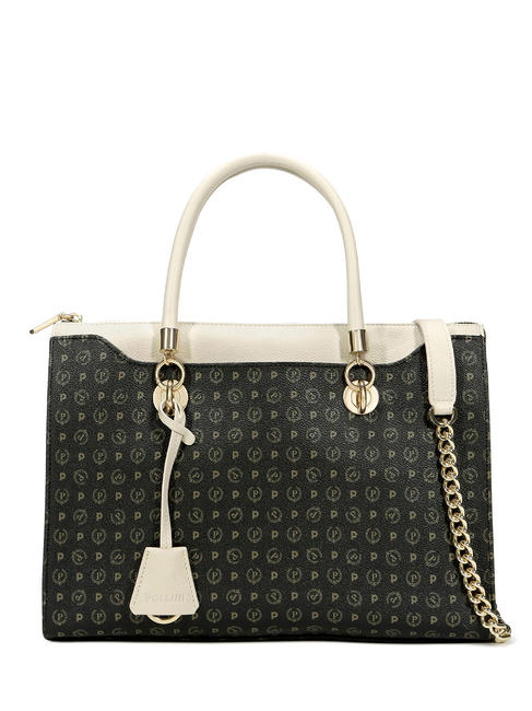 POLLINI Heritage Classic Bolso shopper de mano, con bandolera Negro / marfil - Bolsos Mujer
