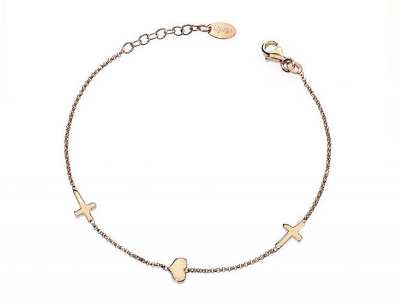 AMEN PREGA E AMA Pulsera de plata rosa Rosa - Pulseras