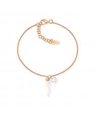 AMEN CORNETTI Pulsera de plata con rosas de circonitas blancas y esmalte blanco - Pulseras
