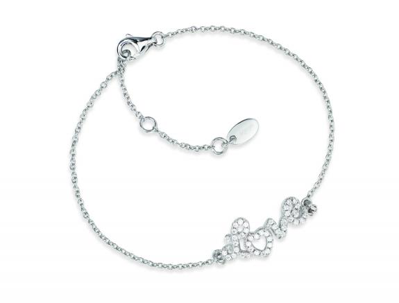 AMEN TI AMO Pulsera en plata rodiada y circonitas blancas rodio - Pulseras
