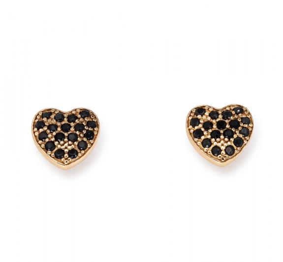 AMEN COCCOLE LUXURY Pendientes de plata rosa y circonitas negras Rosa - Pendientes