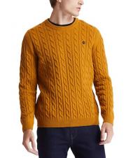 TIMBERLAND P-B LAMBWOOL Jersey de cuello redondo en mezcla de lana bota de trigo - Su&eacute;teres de los hombres - 1