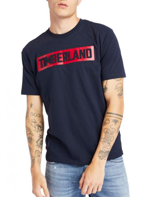 TIMBERLAND SS 3D EMBOSSED Camiseta con logo en relieve zafiro oscuro - camiseta