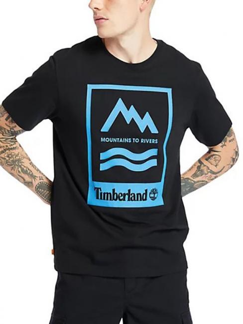 TIMBERLAND PRINT BADGE Camiseta de algodón NEGRO - camiseta