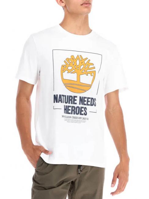 TIMBERLAND NATURE NEEDS HEROES Camiseta de algodón blanco - camiseta