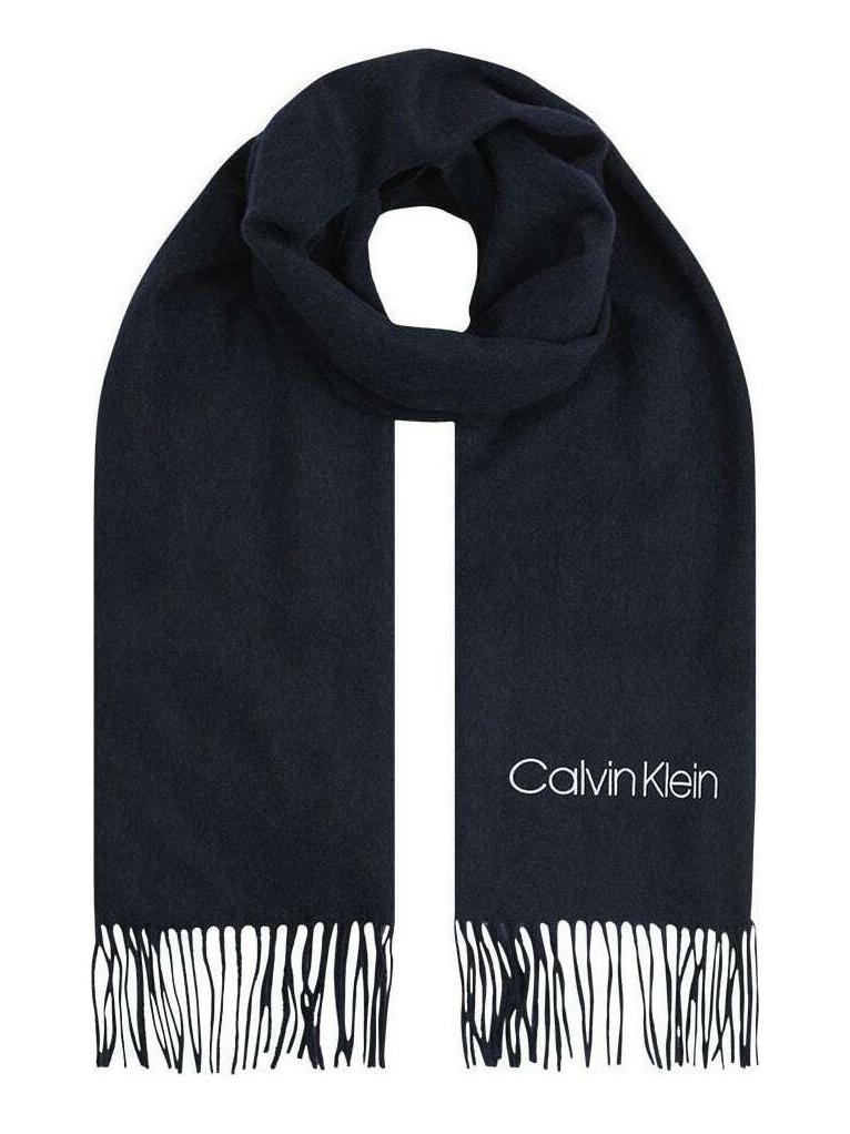 prosa Suponer Actriz Calvin Klein Basic Woven Bufanda De Lana Azul Marino - ¡Compra A Precios De  Outlet!