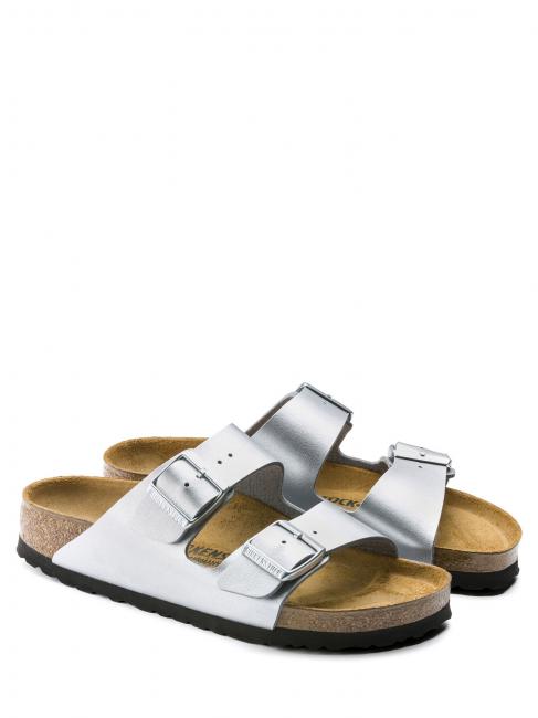 BIRKENSTOCK ARIZONA BIRKO-FLOR Sandalia zapatilla plata - Zapatos Mujer
