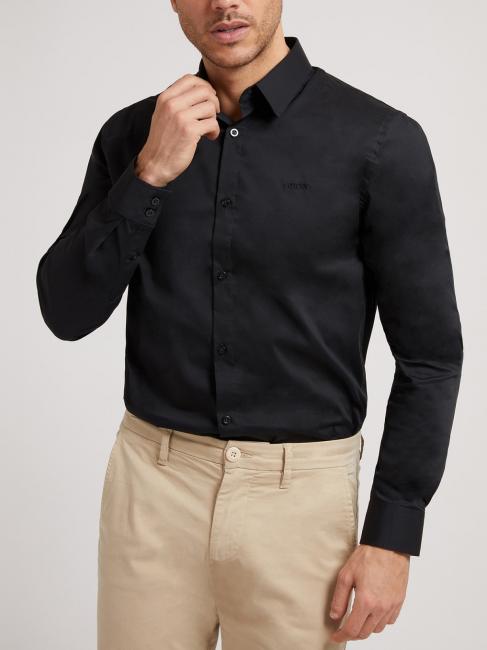 GUESS CORE  Camisa de algodón elástico jetbla - Camisas de hombre