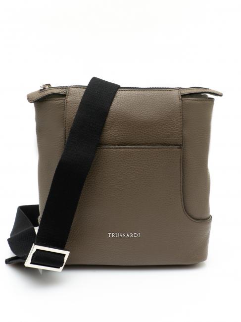 Trussardi Miro Bolso De Cuero Topo / Negro - ¡Compra A Precios De Outlet!