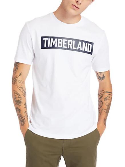 TIMBERLAND SS 3D EMBOSSED Camiseta con logo en relieve blanco - camiseta