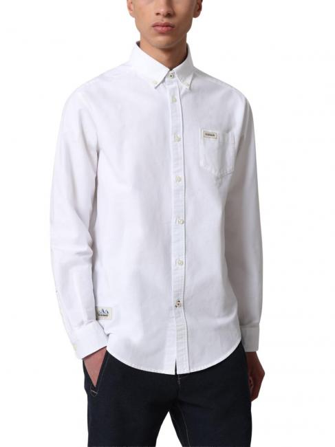 NAPAPIJRI GUNTER Camisa de algodón elástico BLANCO BRILLANTE 002 - Camisas de hombre
