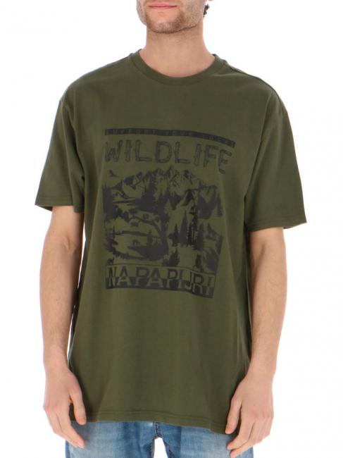 NAPAPIJRI S-LATEMAR Camiseta de algodón profundidades verdes - camiseta