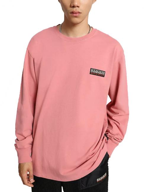 NAPAPIJRI S-PATCH Camisa de manga larga de algodón rosa lulú - Suéteres de los hombres