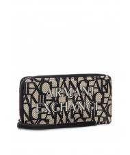 ARMANI EXCHANGE MAXI LOGO Cartera grande con cremallera alrededor y pu&ntilde;o - Carteras Mujer