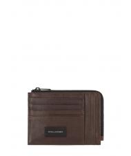 PIQUADRO HARPER  Tarjetero/monedero de piel MORO - Carteras Hombre - 1