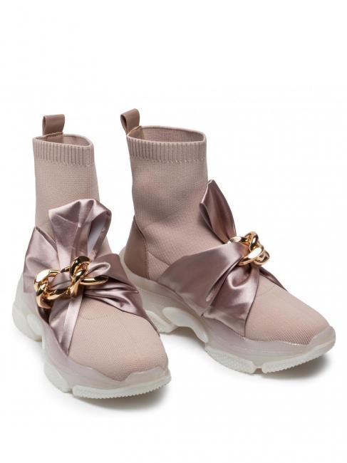 TWINSET Sneaker calzino dettaglio catena  rosa humo - Zapatos Mujer