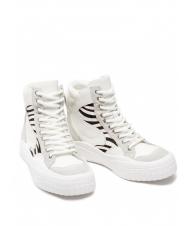 TWINSET Sneaker alta in pelle con inserti zebrati  - Zapatos Mujer