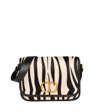 TWINSET Borsa a tracolla in pelle stampa zebra  - Bolsos Mujer