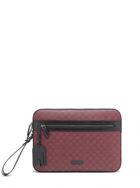 TRUSSARDI MONOGRAM Bolso de mano con puño negro rojo - Bolsos Mujer