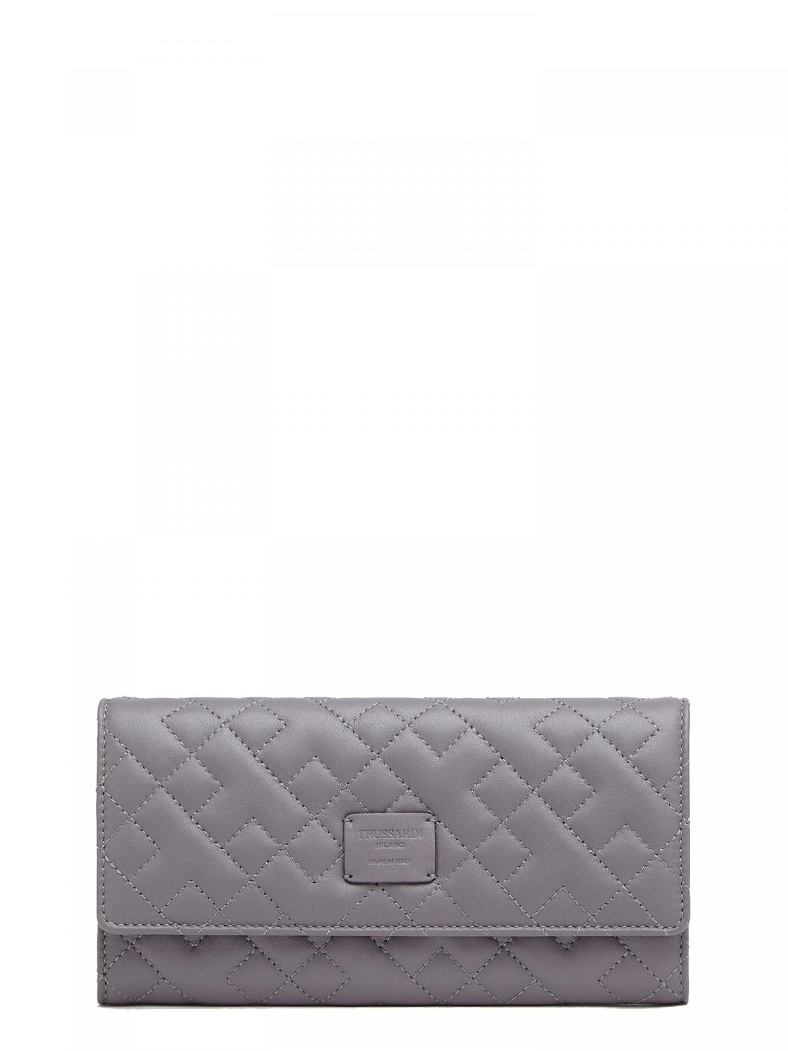 Trussardi Cartera Continental De Piel Gris - ¡Compra A Precios De Outlet!