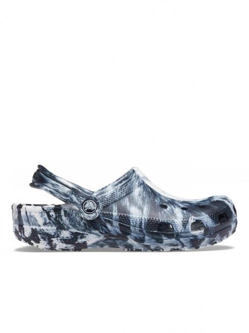 CROCS CLASSIC MARBLED CLOG Sandalia zueco blanco negro - Zapatos unisex