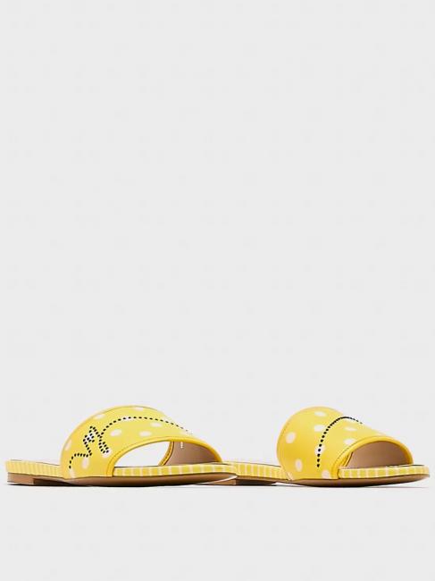 MANILA GRACE Ciabatta flat a pois  amarillo blanco - Zapatos Mujer