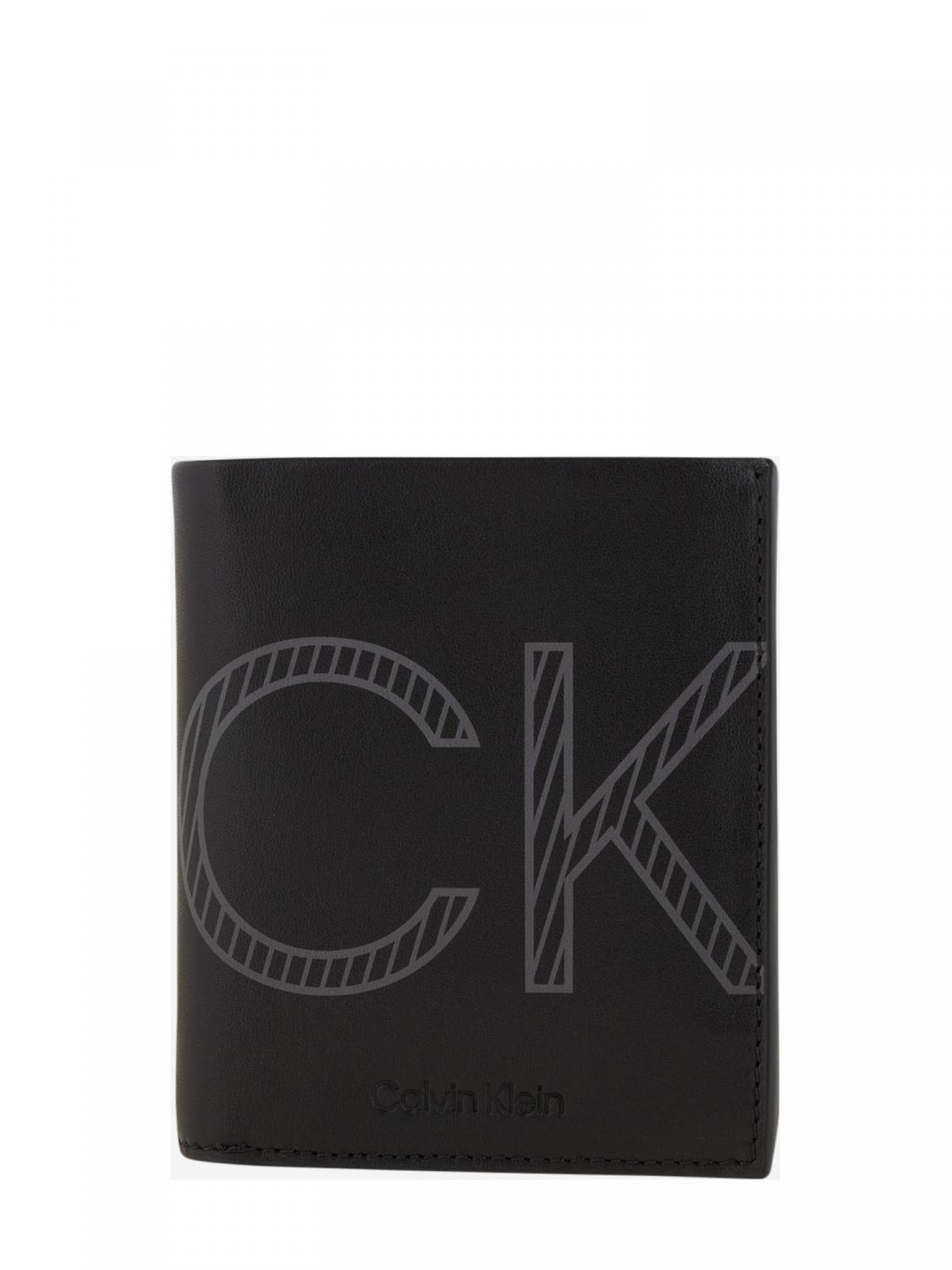 Calvin Klein Xl Billetera De Cuero Mono Calsico Negro - ¡Compra A Precios De Outlet!