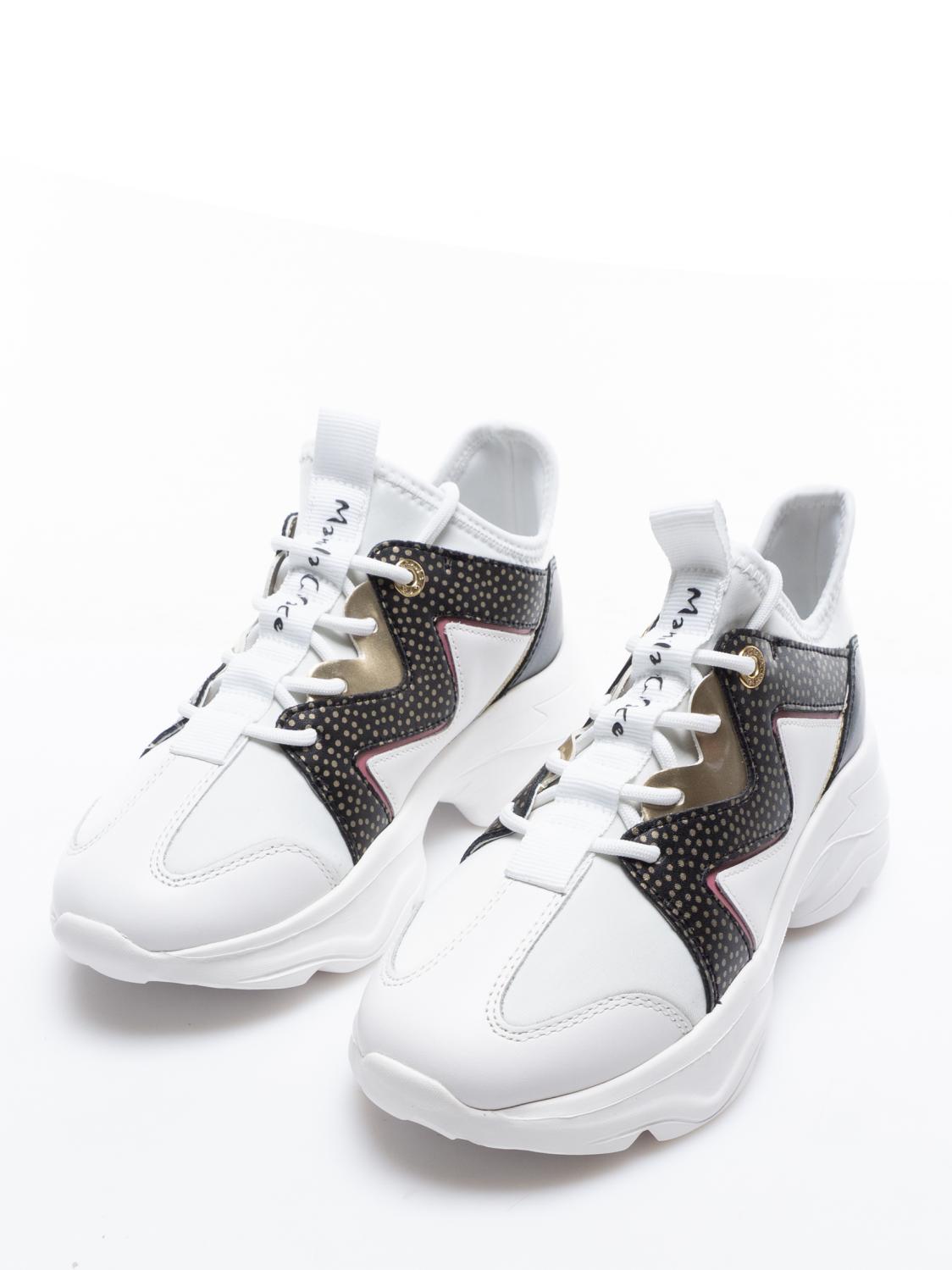 Grace Chunky Zapatilla De Cuello Alto Blanco Negro - ¡Compra A Precios De Outlet!