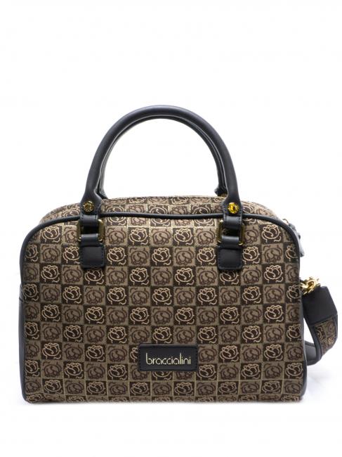 BRACCIALINI MONOGRAM Bolso satchel en tejido jacquard clásico - Bolsos Mujer