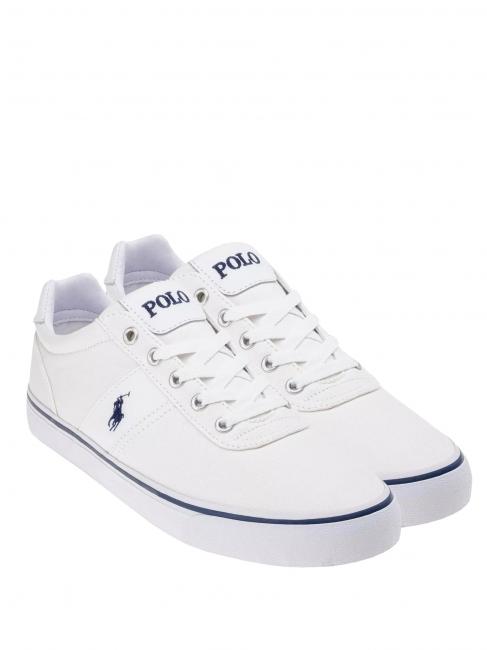 RALPH LAUREN HANFORD Sneaker en tejido y piel blanco / azul marino pp - Zapatos Hombre