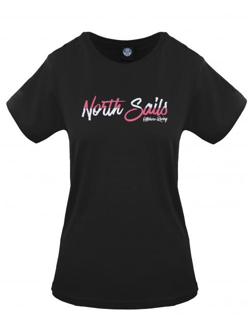 NORTH SAILS BICOLOR LOGO Camiseta de algodón negro - camiseta
