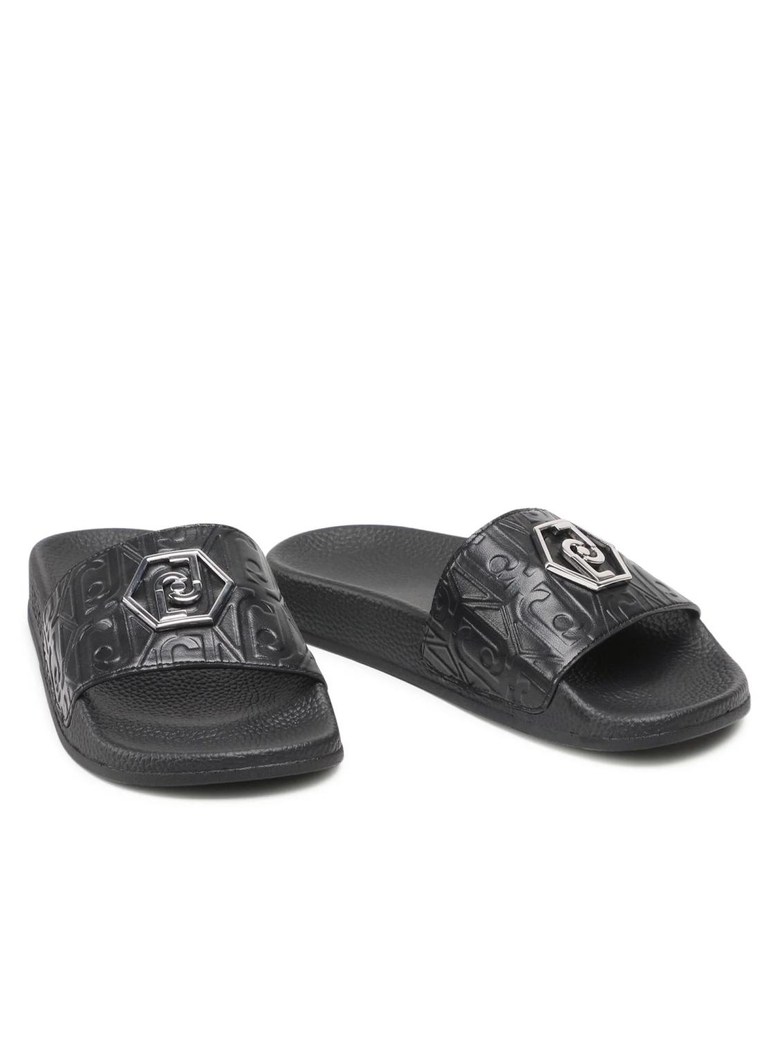 Liujo Kos Chanclas Con En Relieve Negro - ¡Compra A Precios De Outlet!