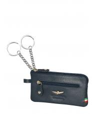 AERONAUTICA MILITARE FLAG Estuche para llaves con cremallera, en piel - Llaveros