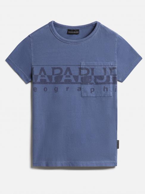 NAPAPIJRI K S-SALEINA Camiseta de algodón con logo y bolsillo azul añil - Camiseta niño