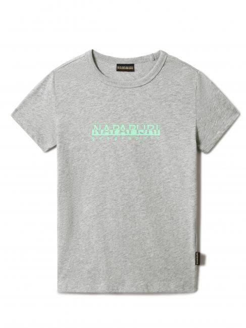 NAPAPIJRI K S-BOX SS  Camiseta de algodón con logo estampado mezcla gris medio - Camiseta niño
