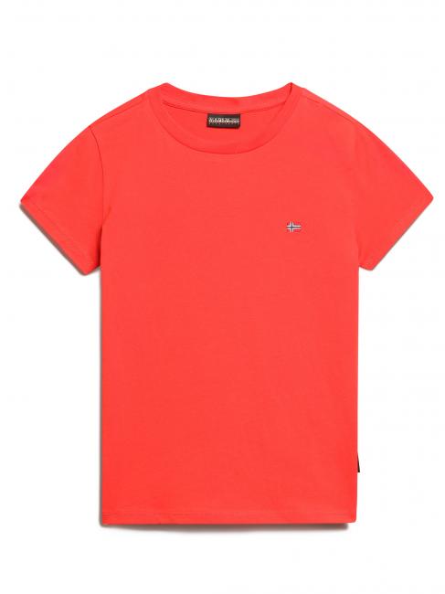 NAPAPIJRI K SALIS SS 2 Camiseta de algodón con microbandera rojo brillante r89 - Camiseta niño