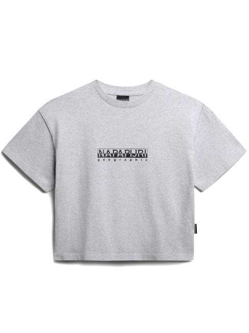 NAPAPIJRI S-BOX W CROPPED Camiseta corta de algodón mezcla gris claro - camiseta