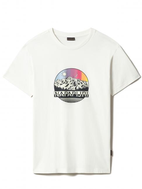 NAPAPIJRI S-QUINTINO Camiseta de cuello redondo de algodón con estampado susurro blanco - camiseta