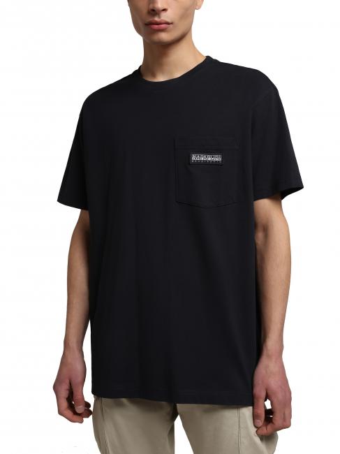 NAPAPIJRI S-MORGEX Camiseta de cuello redondo de algodón con micrologotipo blu marine - camiseta