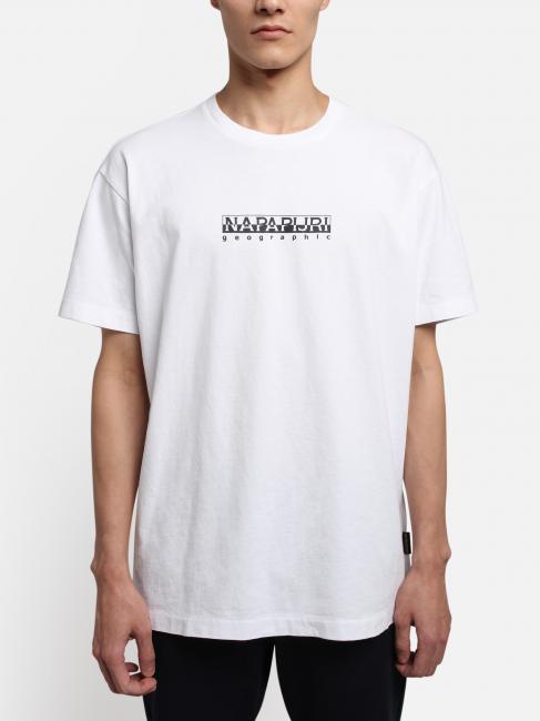 NAPAPIJRI S-BOX SS Camiseta de algodón con cuadro de logo blanco brillante 002 - camiseta