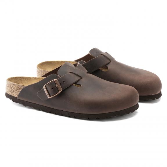 BIRKENSTOCK BOSTON Sandalia zueco de piel habana - Zapatos unisex