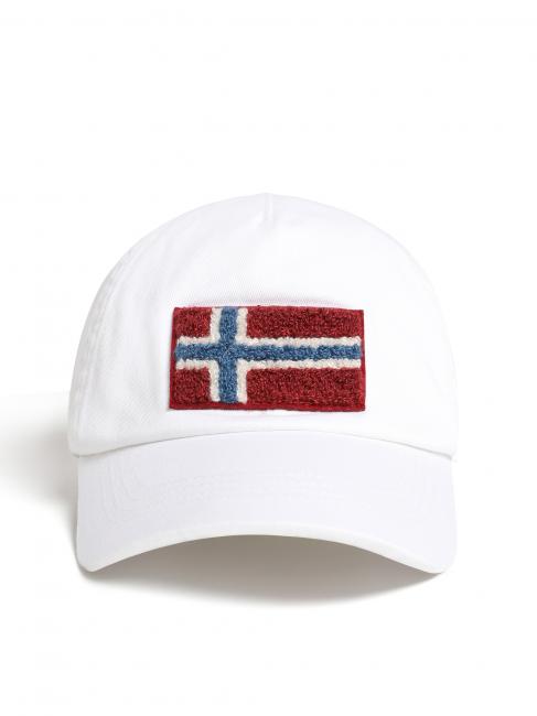 NAPAPIJRI FALIS Gorra de béisbol con bandera de algodón blanco brillante 002 - Sombreros