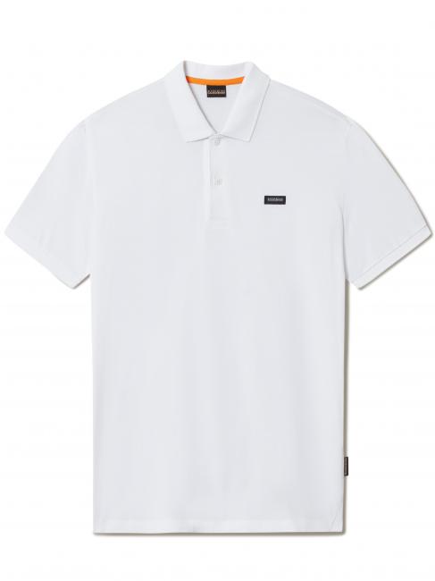 NAPAPIJRI E-RHEMES Polo regular de algodón micrologue de Supima blanco brillante 002 - camisa polo
