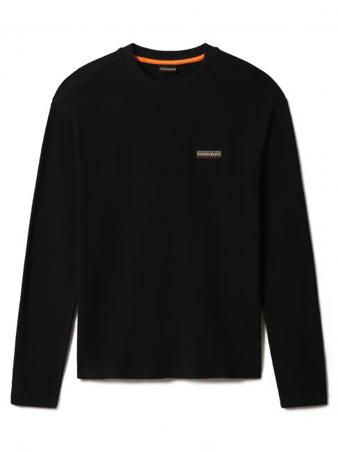 NAPAPIJRI S-MAEN Jersey de manga larga de algodón con cuello redondo negro 041 - Suéteres de los hombres