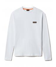 NAPAPIJRI S-MAEN Jersey de manga larga de algod&oacute;n con cuello redondo blanco brillante 002 - Su&eacute;teres de los hombres - 1