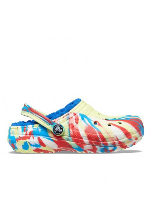 CROCS CLASSIC LINED MARBLED GLOG TODDLER Zueco acolchado azufre / multi - Zapatos de bebé